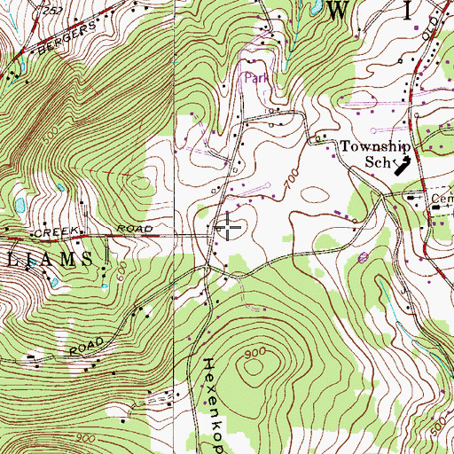 Topographic Map of Mount Pleasant School, PA