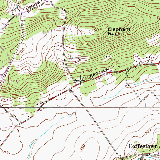 Topographic Map of Deemer School (historical), PA