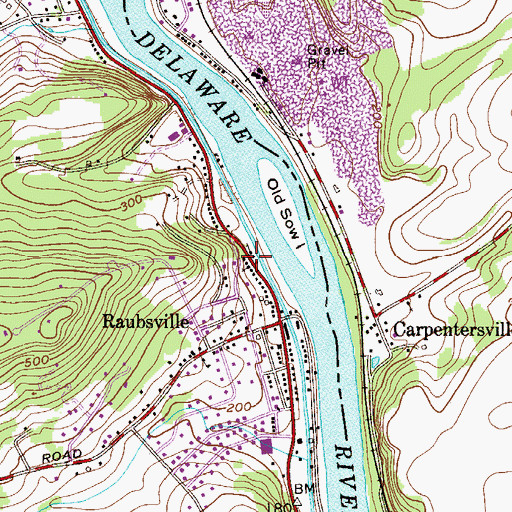 Topographic Map of Saint Pauls Church, PA