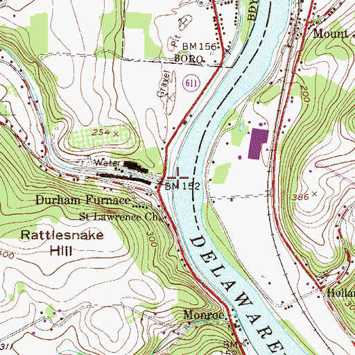 Topographic Map of Pleasant Valley, PA