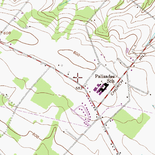 Topographic Map of Seips School, PA