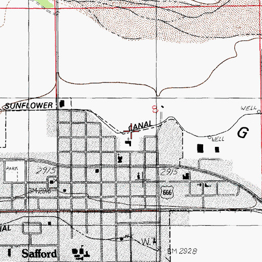 Topographic Map of Sunflower Canal, AZ