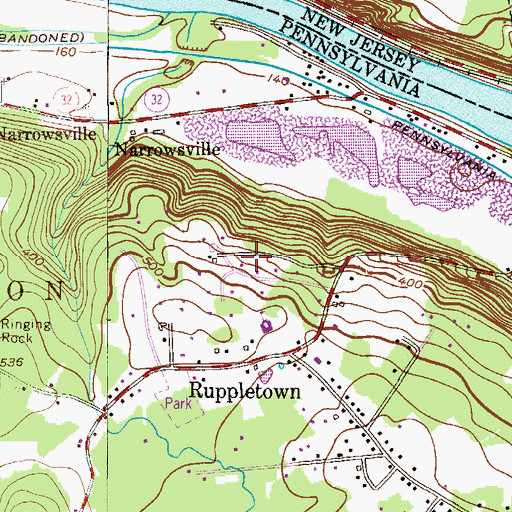 Topographic Map of Golden Acres Estates, PA