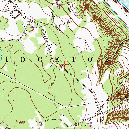 Topographic Map of Chestnut Ridge School (historical), PA