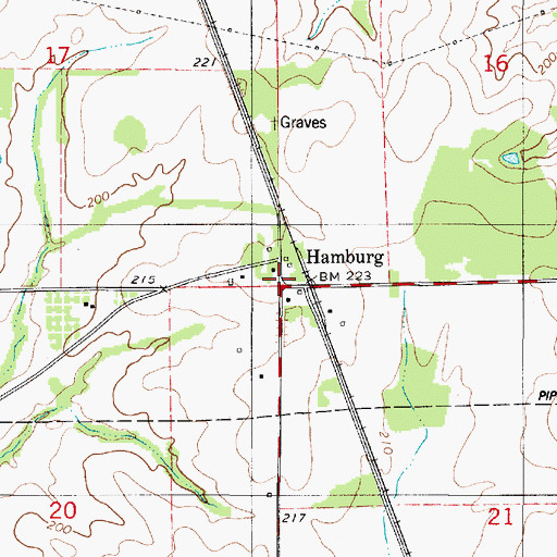 Topographic Map of Hamburg, AL
