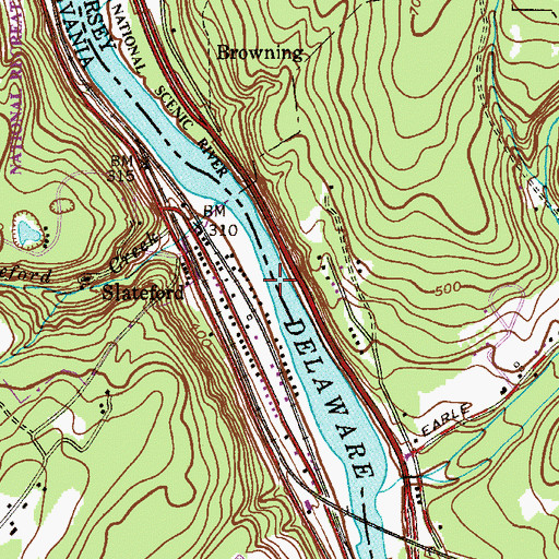 Topographic Map of Deckers Ferry (historical), PA