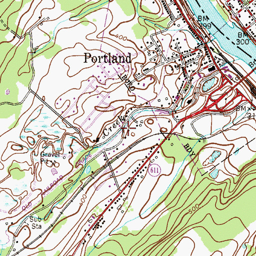 Topographic Map of Hill Yard, PA
