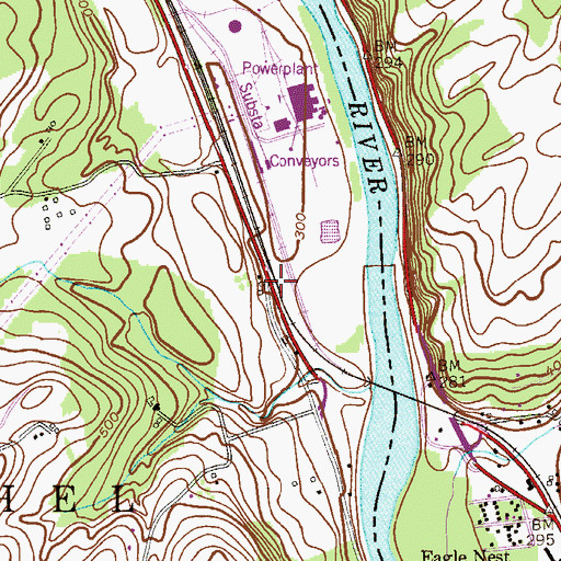 Topographic Map of Marshfield Station, PA