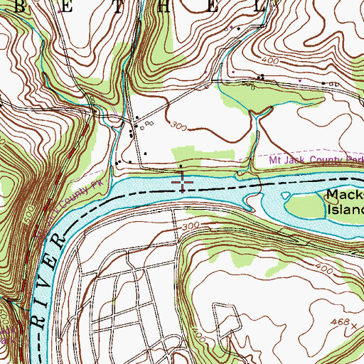 Topographic Map of Hartzells Ferry (historical), PA