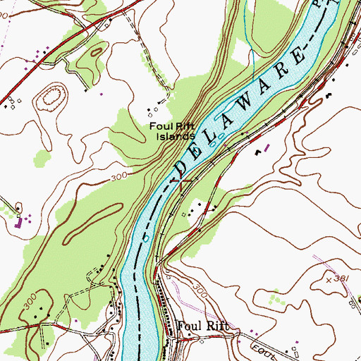 Topographic Map of Foul Rift, PA