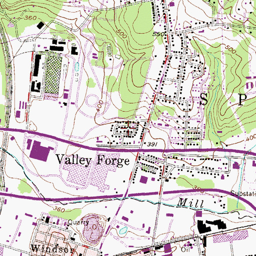 Topographic Map of Canterbury, PA