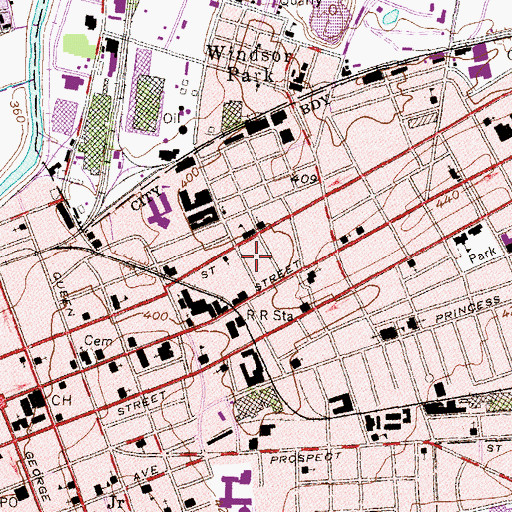 Topographic Map of Aries Park, PA