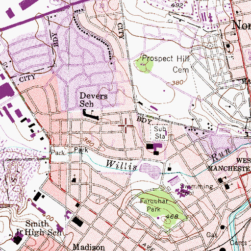 Topographic Map of York Lutheran Home, PA