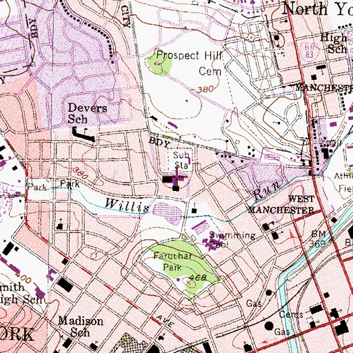 Topographic Map of Grace Brethren Church, PA