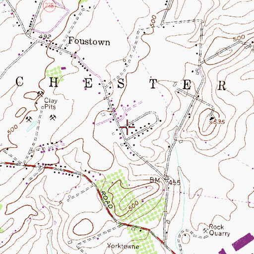 Topographic Map of Greenbriar, PA