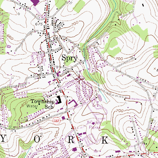 Topographic Map of Crestlyn Court, PA
