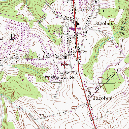 Topographic Map of Salem United Church of Christ, PA