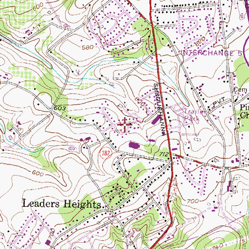 Topographic Map of Fair Acres, PA