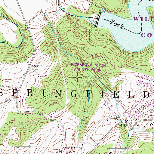 Topographic Map of Nixon County Park, PA