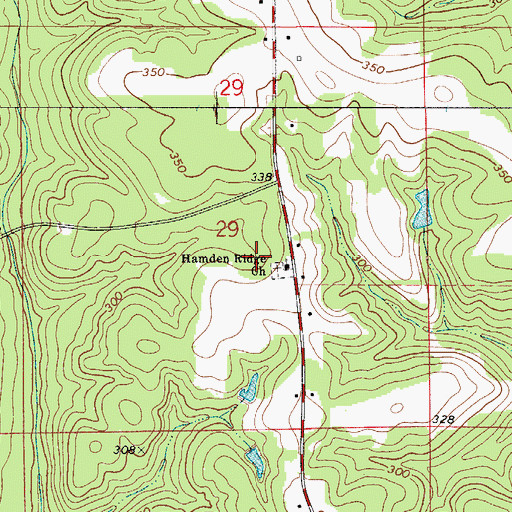 Topographic Map of Hamden Ridge Church, AL