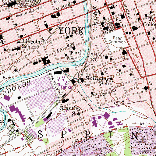 Topographic Map of Nurse Nursery School, PA