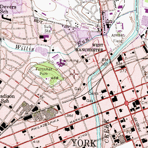 Topographic Map of Park Village, PA