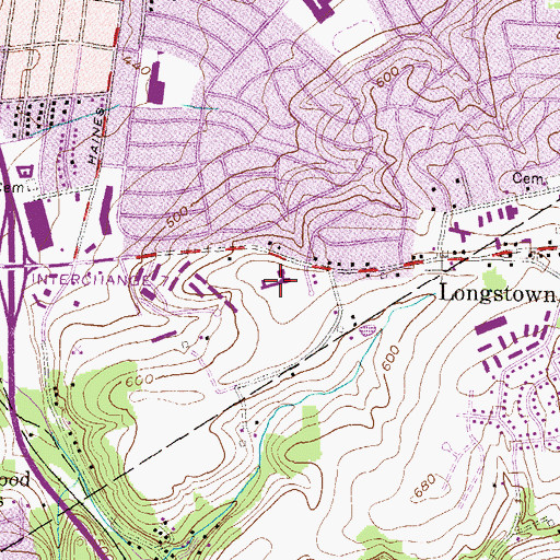 Topographic Map of Saint Johns Church, PA