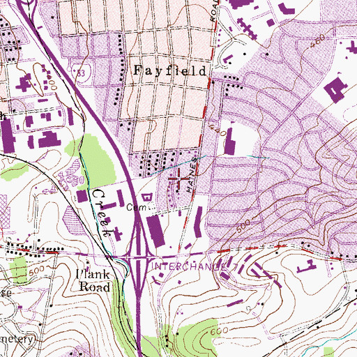 Topographic Map of Green Acres, PA