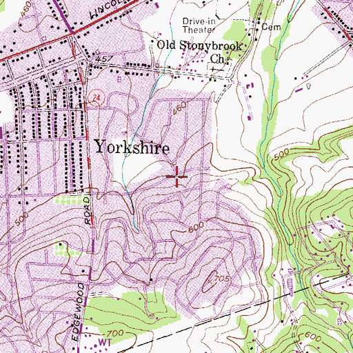 Topographic Map of Penn Oaks, PA