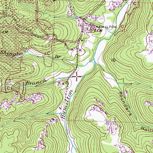 Topographic Map of Hamilton Branch, AL