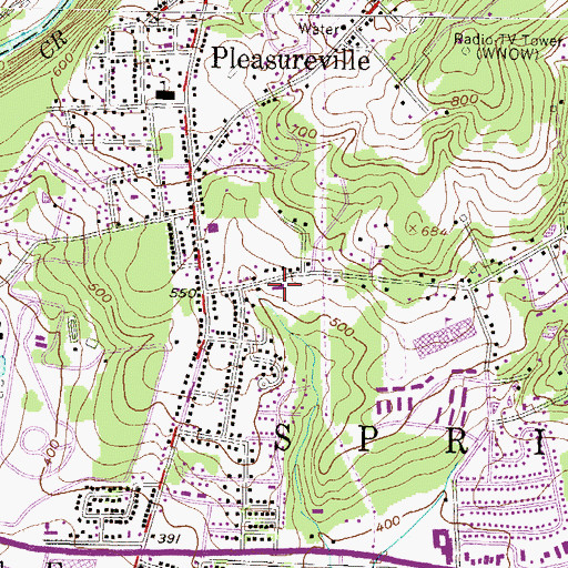 Topographic Map of Mount Zion United Church of Christ, PA