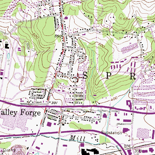 Topographic Map of Herman Heights, PA