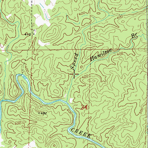 Topographic Map of Hamilton Branch, AL