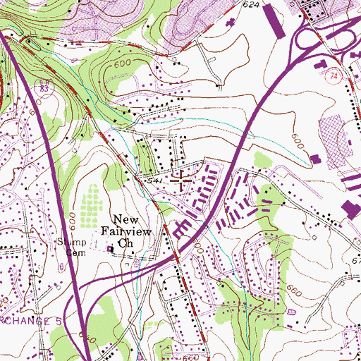 Topographic Map of Fox Run, PA