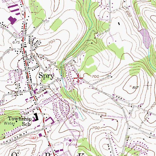 Topographic Map of Oak Manor, PA