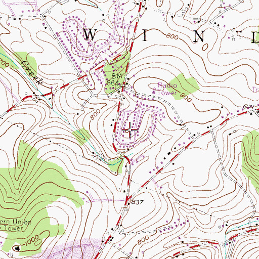 Topographic Map of Kendale East, PA