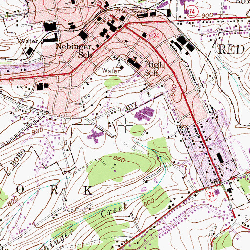 Topographic Map of Fairmount Park, PA