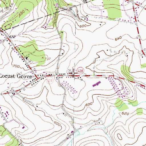 Topographic Map of Locust Grove Brethren Church, PA