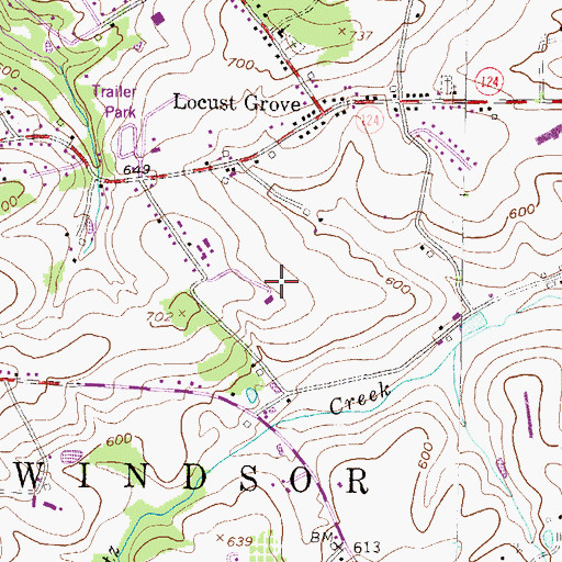 Topographic Map of Locust Grove United Church of Christ, PA