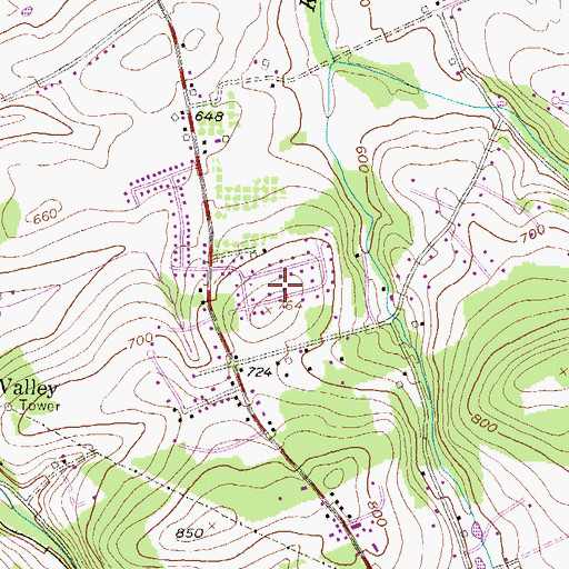 Topographic Map of Carol Heights, PA