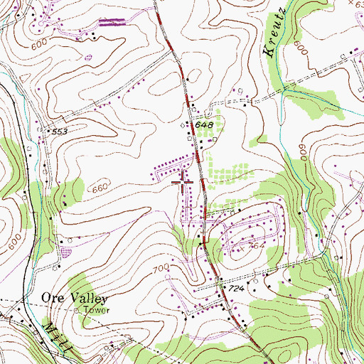Topographic Map of Bellview Acres, PA