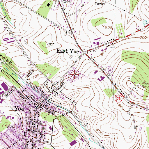 Topographic Map of Appleton, PA