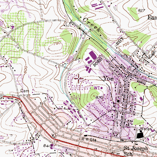 Topographic Map of Denton Terrace, PA