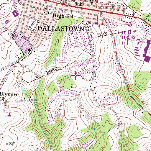 Topographic Map of Southwood Hills, PA
