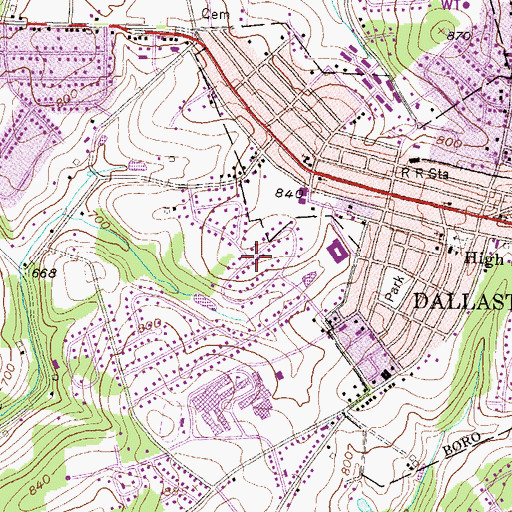 Topographic Map of South Ridge Estates, PA