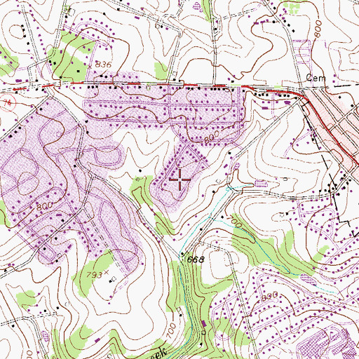Topographic Map of Dallas Acres, PA