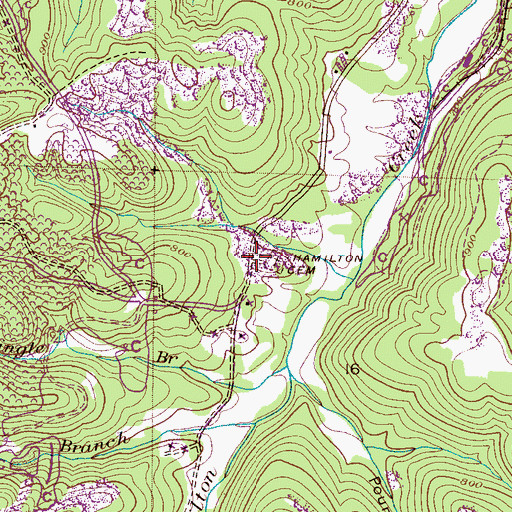 Topographic Map of Hamilton Cemetery, AL