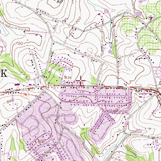 Topographic Map of Grandview Heights, PA