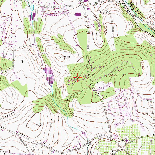 Topographic Map of Chestnut Hill, PA