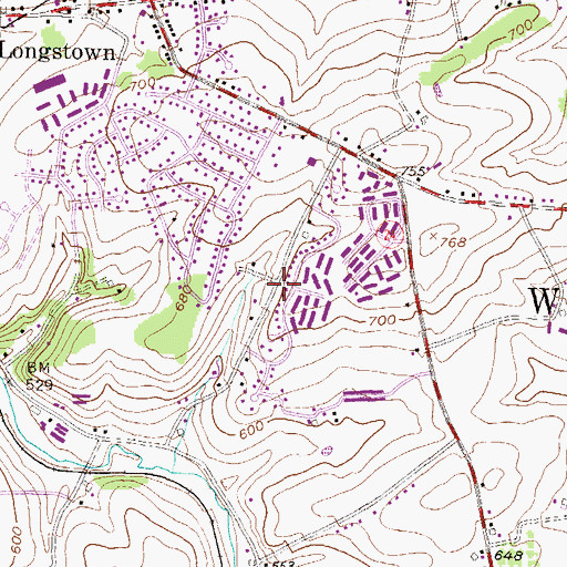 Topographic Map of Waterford, PA